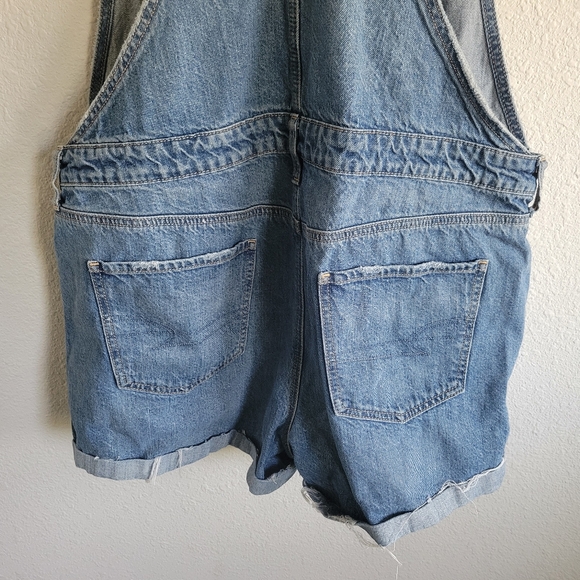 American Eagle Tomgirl Shortall Jean Overalls Womens Size L - Picture 7 of 10